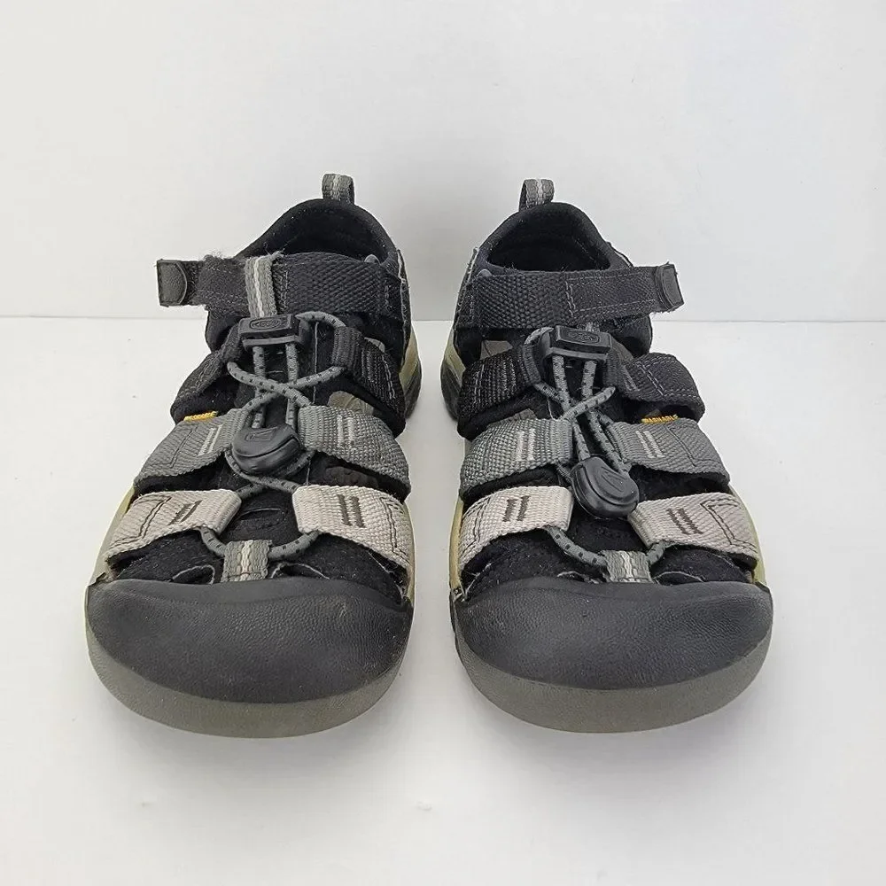 Keen Youth US 13 Washable Black Canvas Elastic Newport H2 Sandals Shoes 1020348